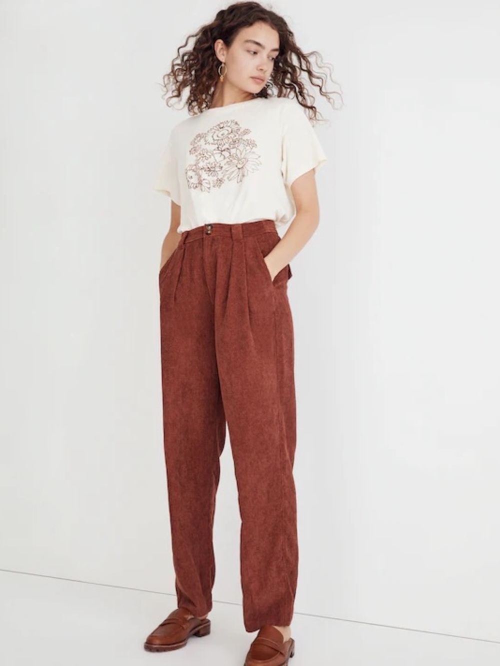 Madewell High-Waist Corduroy tapered pants